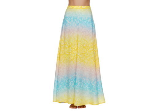 Pastel Ombre Sequin Maxi Skirt isolated on transparent background - Powered by Adobe