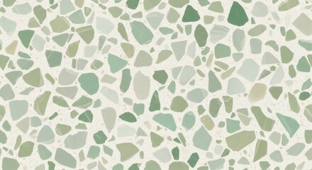 Terrazzo seamless pattern in shades of green
