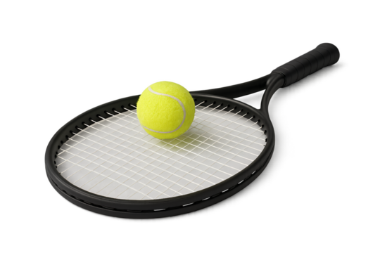 tennis racket and ball