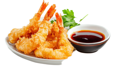 Japanese tempura on white background,png