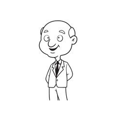 Old woman with formal suit black and white vector illustration for classic elegant portrait artwork