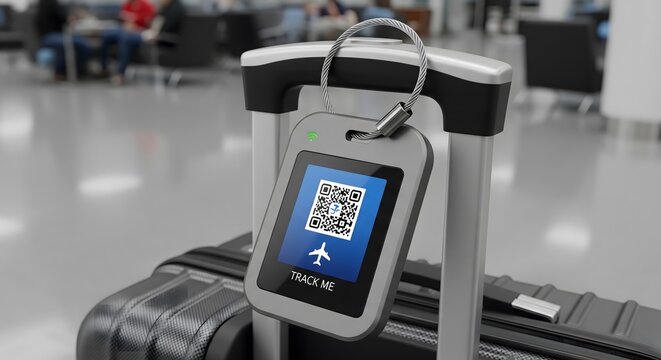 Smart Luggage Tag with Digital Boarding Pass and QR Code for Travel
