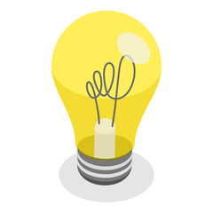 3D Isometric Flat Vector Illustration of Different Light Bulbs, Creative Thinking, Innovation. Item 3