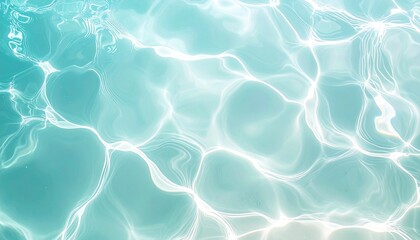 Obraz premium Crystal clear azure water surface with shimmering sunlight reflections creating a serene abstract pattern perfect for backgrounds