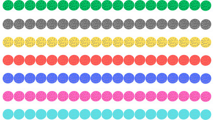 Seamless Pattern with Colorful Polka Dot Stripes on a White Background