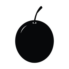 Jamun Black Plum Silhouette Minimal Clean and Simple Vector Illustration