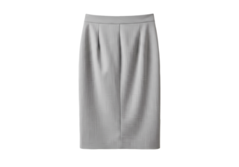 Mid-Length A-Line Skirt: Gray Fabric Detail isolated on transparent background