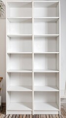 Empty white bookcase (2)