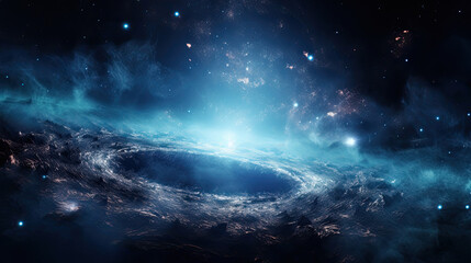 Fototapeta premium Celestial glowing ring of dark space cosmic universe element isolated on white background