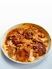 Deliciously Braised Jengkol Bean, Indonesian Cuisine with Rice