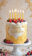 birthday cake with candles