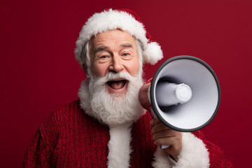 A man in a Santa hat holding a microphone