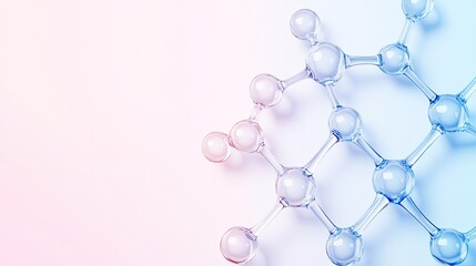 Abstract glass molecules structure on gradient background