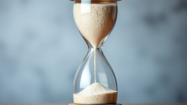 An hourglass with sand flowing both ways, illustrating conflicting health guidance in a surreal way.