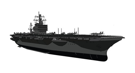 a large navy ship with fighter jets parked on deck