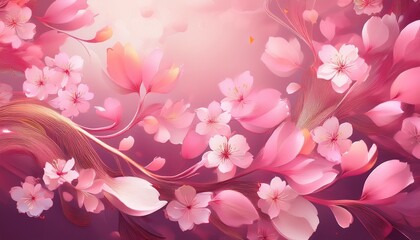abstract pink petals swirl dreamy sakura backdrop wallpaper blossom screen