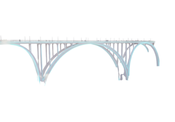 Architectural Detail Modern Bridge Structure Plan isolated on transparent background