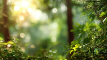 Sunlight Filtering Through Lush Forest Canopy