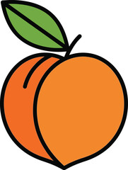 Fresh, juicy citrus fruit vector illustration with a green leaf