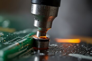 close up of drilling machine