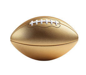 Gold American football and transparent background
