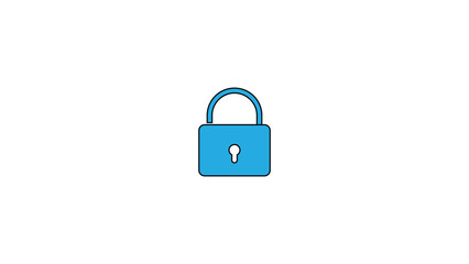 Bright blue padlock icon symbolizing security and protection on a dark background