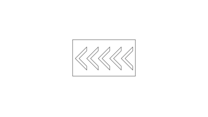 Abstract geometric pattern of four white chevron arrows pointing left on a solid black background