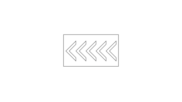Abstract geometric pattern of four white chevron arrows pointing left on a solid black background