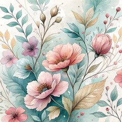 seamless pattern with flowers