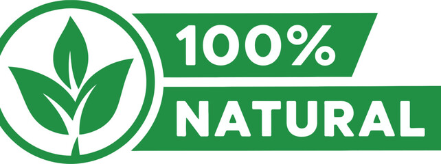 100 Percent Organic and Natural Labels Vector,  Eco-Friendly Sticker Badge Collection with Typography for Healthy Food, Farm Fresh Products, Branding, Packaging, and Green Lifestyle Design