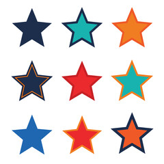 Obraz premium A collection of colorful star shapes representing success and achievement in various designs
