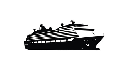 Obraz premium a large cruise ship silhouette floating on calm waters