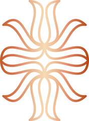 vector illustration of copper floral design