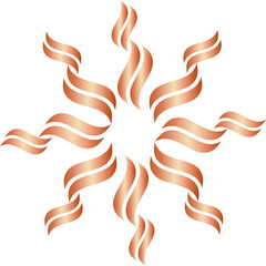 vector illustration of copper floral design