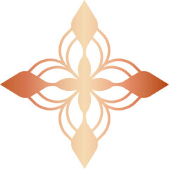 vector illustration of copper floral design