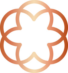 vector illustration of copper floral design
