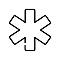 Fototapeta premium Medical symbol icon isolated on white background. Emergency sign concept. Vector line illustration for web hospital design, app interface