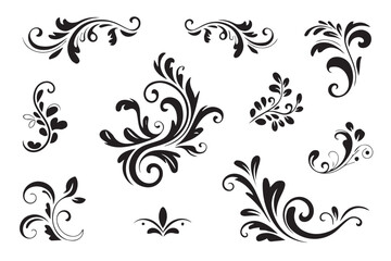 intricate floral swirl ornament vector bundle decorative botanical embellishment ai eps jpeg png versatile