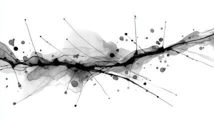 Fototapeta premium Monochromatic mastery, expressive brushstrokes in abstract black and white painting