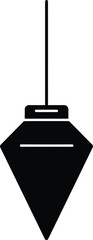 Plumb bob vector icon for construction measurement and craftsmanship tools