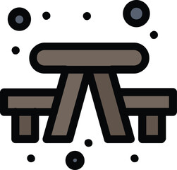 vector illustration of a table with a bench