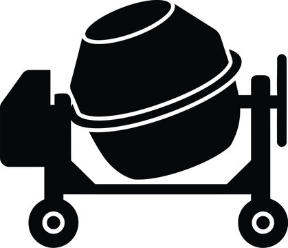 black cement mixer on wheels clip art preview