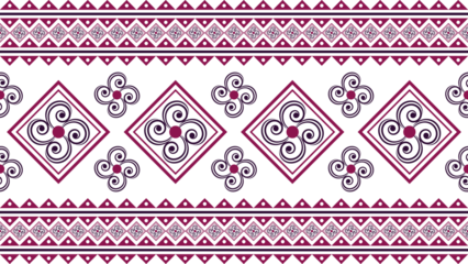 Dark pink seamless aztec ethnic pattern. Ethnic vector illustration. Illustration for fabric print, background, tribal and ethnic.