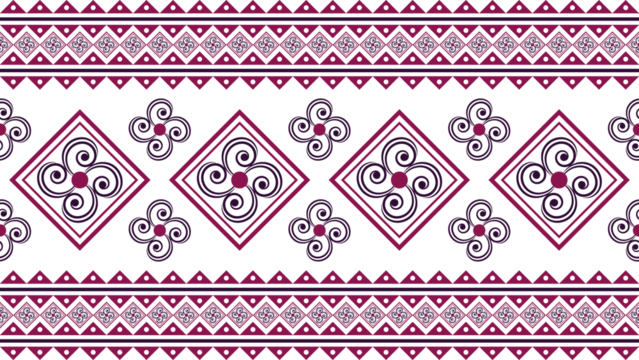 Dark pink seamless aztec ethnic pattern. Ethnic vector illustration. Illustration for fabric print, background, tribal and ethnic. - Powered by Adobe
