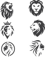 Royal Lion Emblem Design, Golden King Lion Logo, Modern Abstract Lion Symbol, Fierce Lion Head Branding
