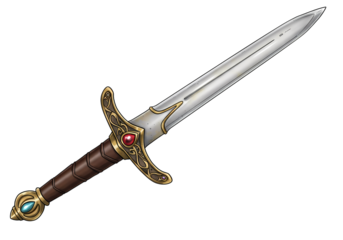 Ornate Dagger Closeup of a MedievalStyle Dagger with Detailed Hilt and Sheath isolated on transparent background