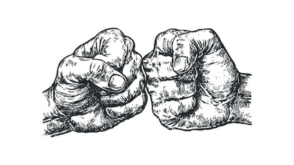 Sketchy Hand Gestures with Transparent Background. Vector hand drawn illustration