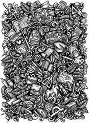 Back to School graffiti doodle illustration