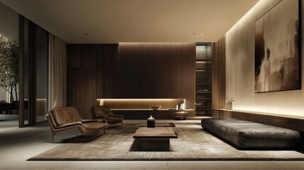 Fototapeta premium Modern minimalist living room