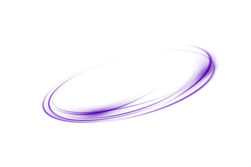 Circular Light Wave with Neon Purple Glow and Motion Blur Effect, Isolated Transparent Electric Swirl for UI or Backgrounds